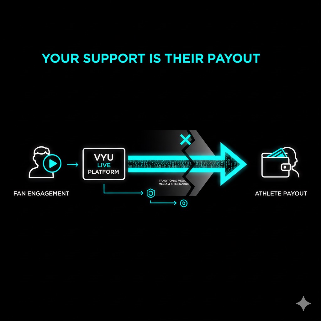 Direct 90% athlete revenue share diagram, emphasizing direct compensation.